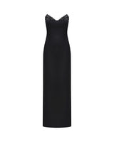 Crystal-Detailed Strapless Gown