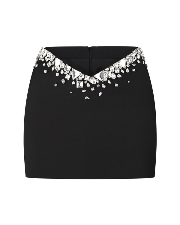 Cutout Crystal-Embellished Mini Skirt