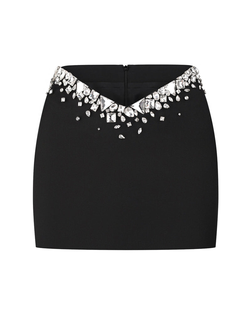 Cutout Crystal-Embellished Mini Skirt