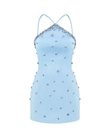 Halter Neck Embellished Mini Dress