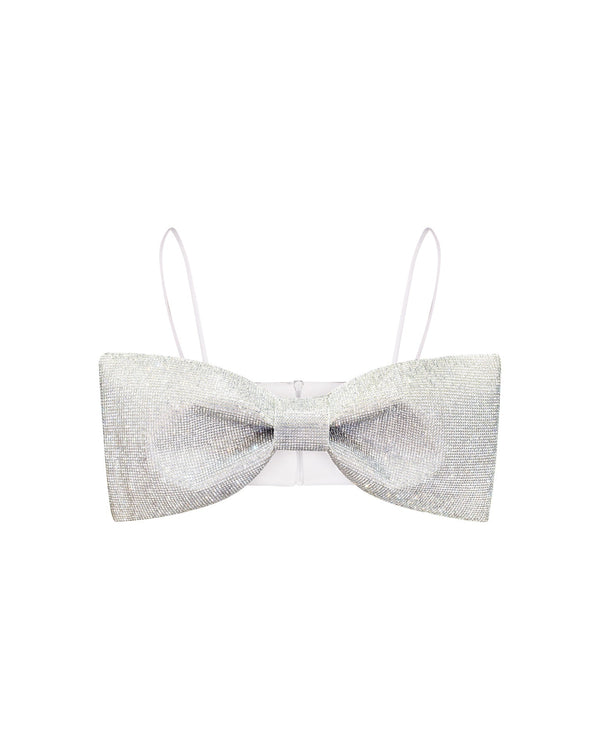 Rhinestone Detailed Bow Top