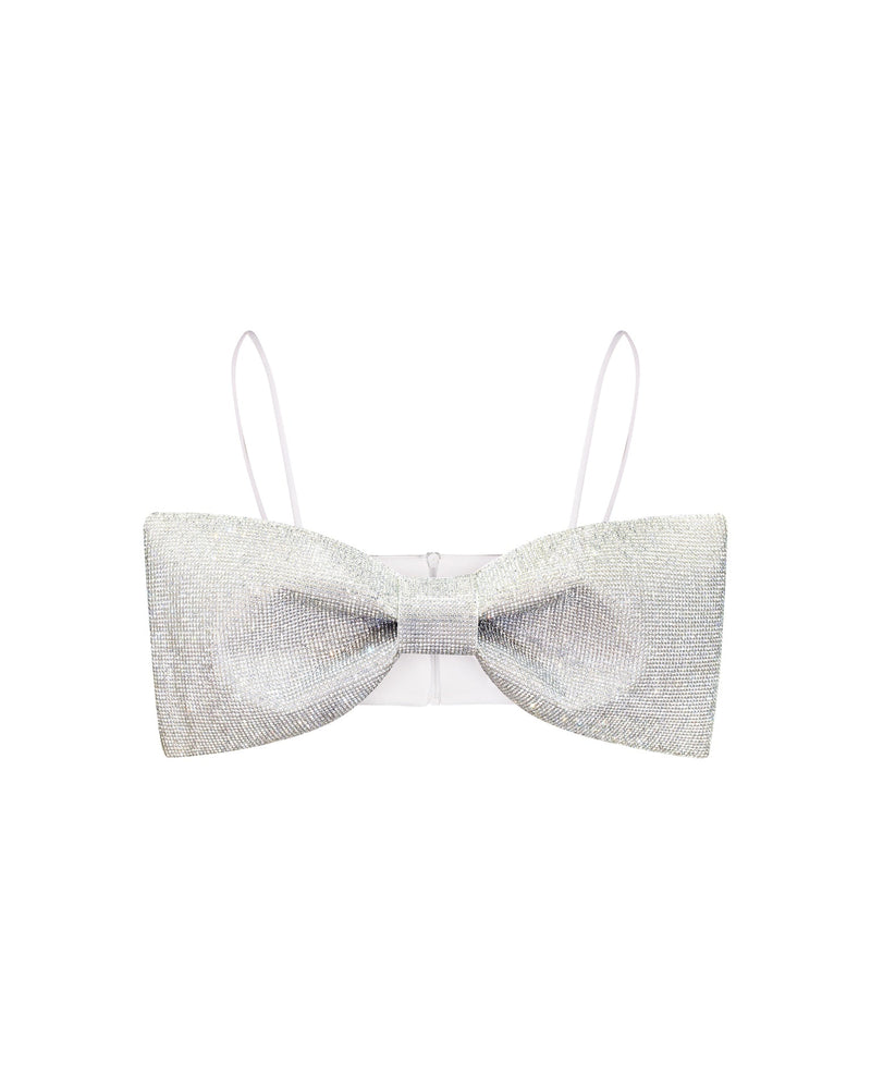 Rhinestone Detailed Bow Top