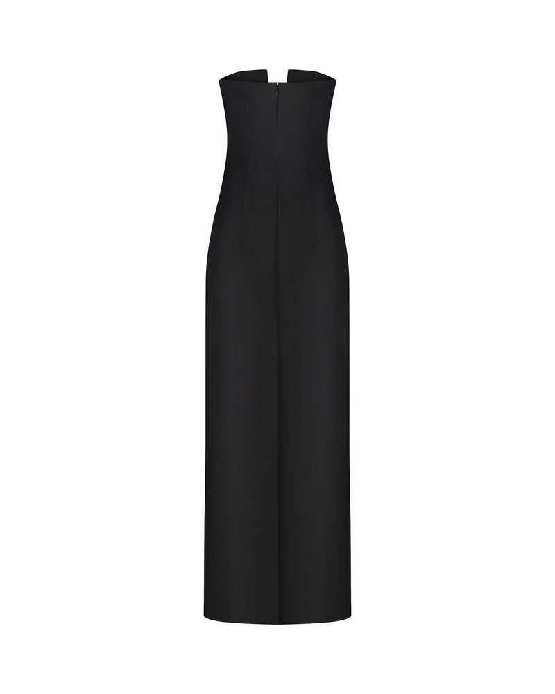 Plunge Neckline Bow-Detailed Maxi Dress