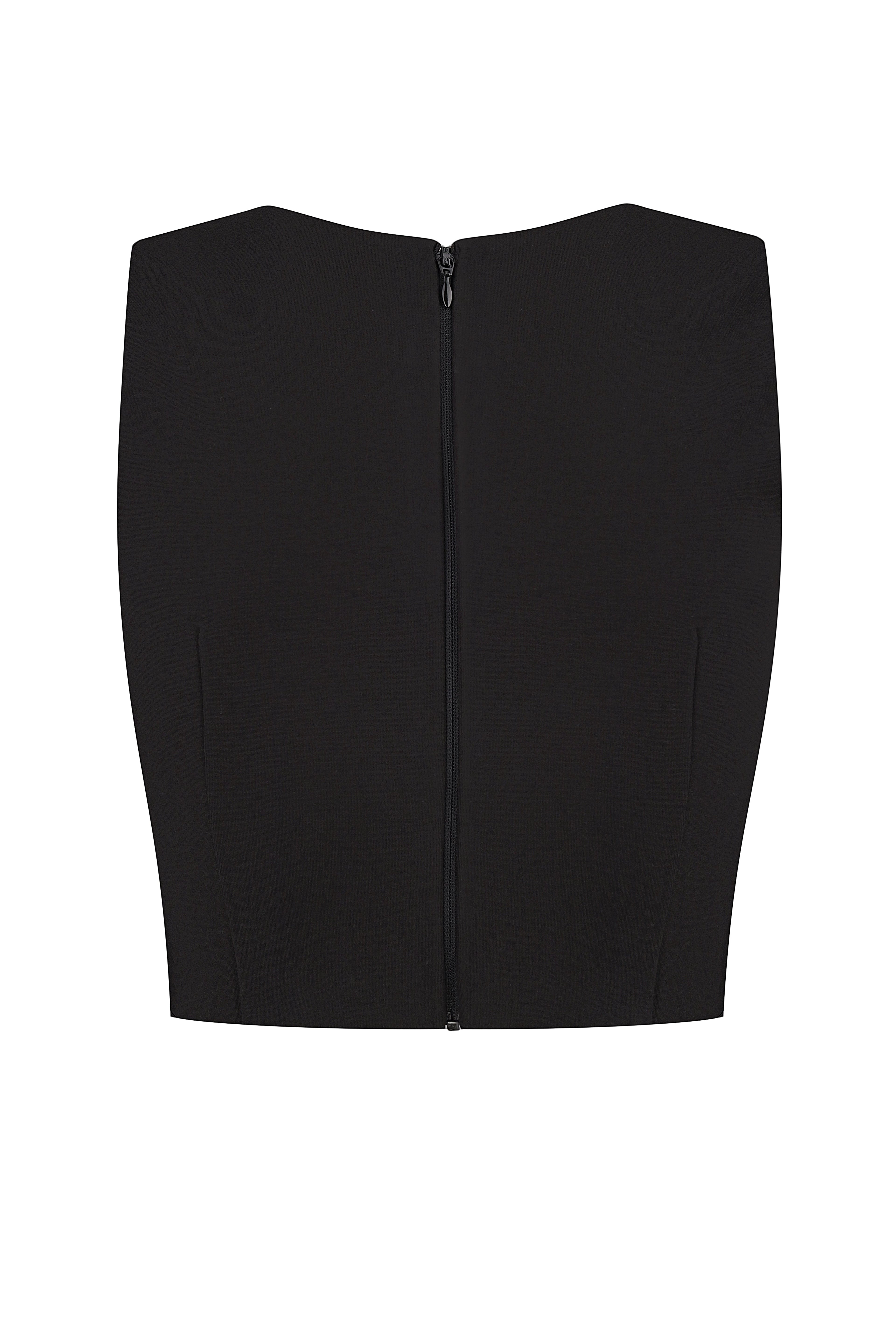 Side Cutout Top with Crystal Rose Detail