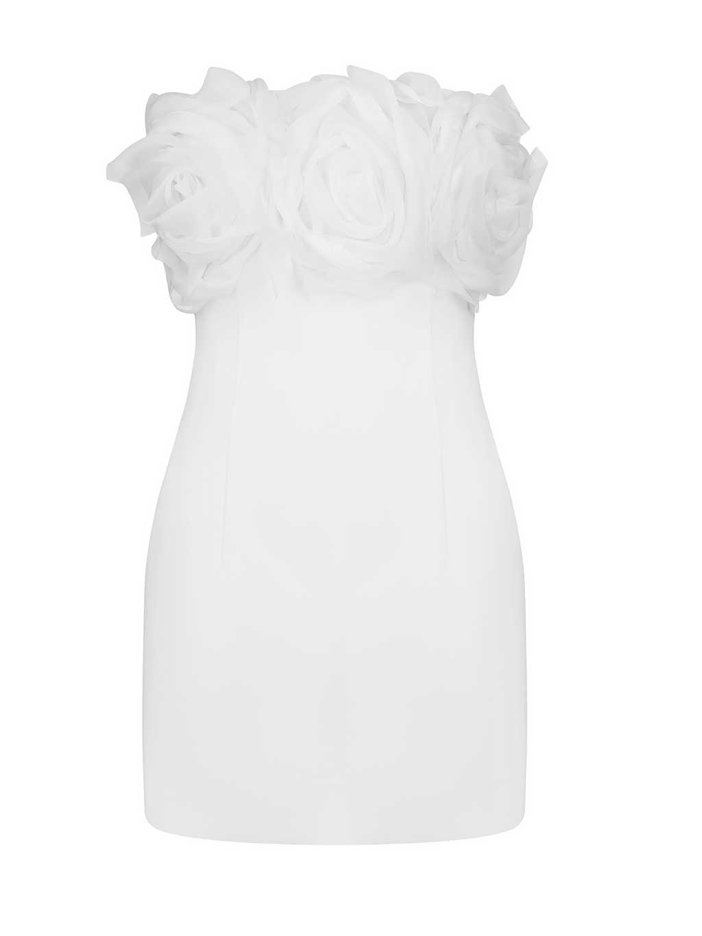 Floral-Appliqué Crepe Mini Dress