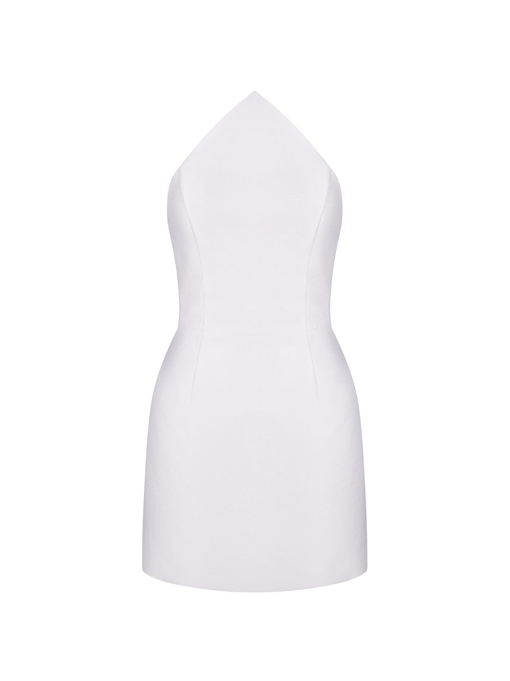 Sculpted Halter Silk Wool Mini Dress