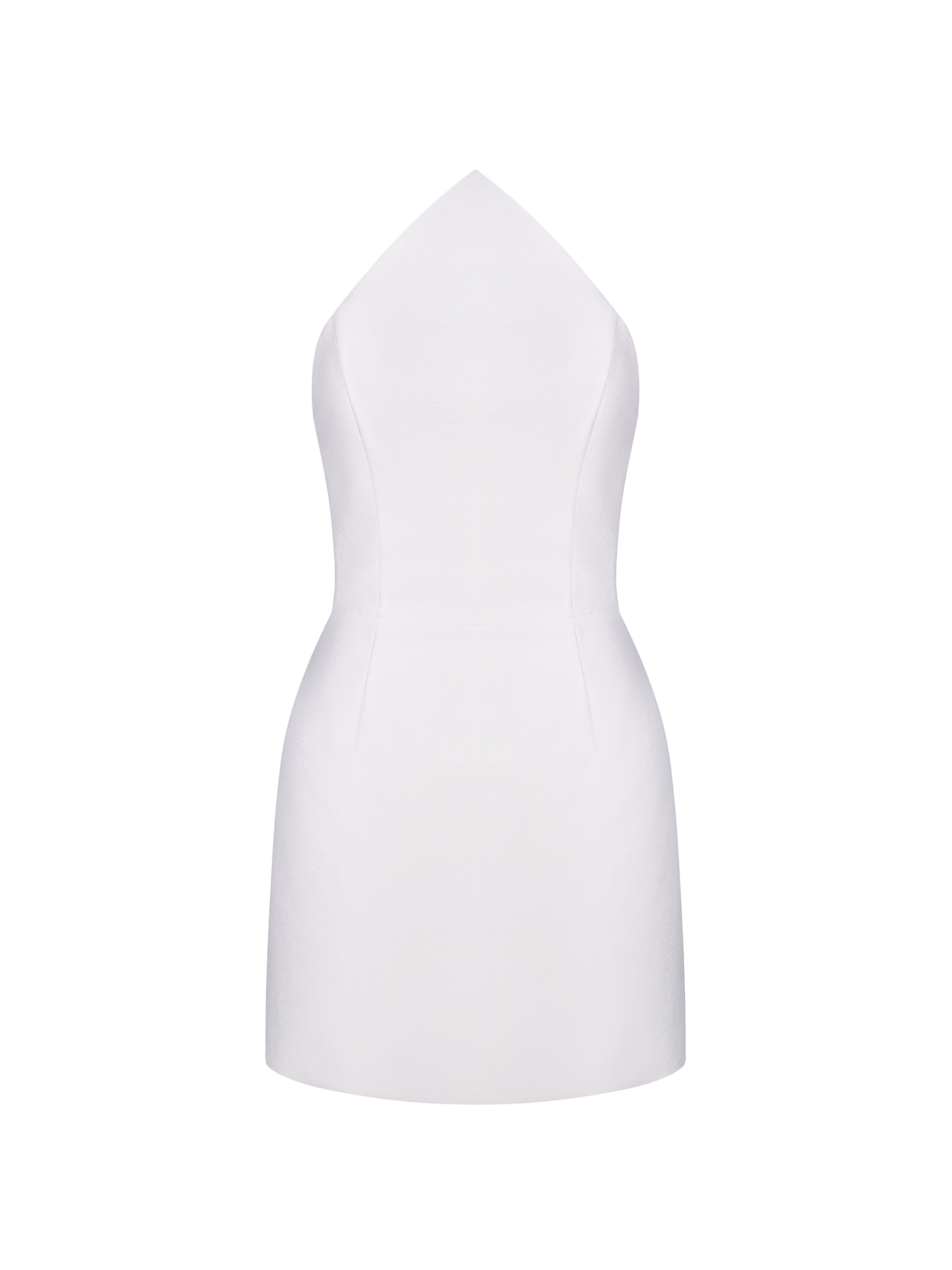 Sculpted Halter Silk Wool Mini Dress