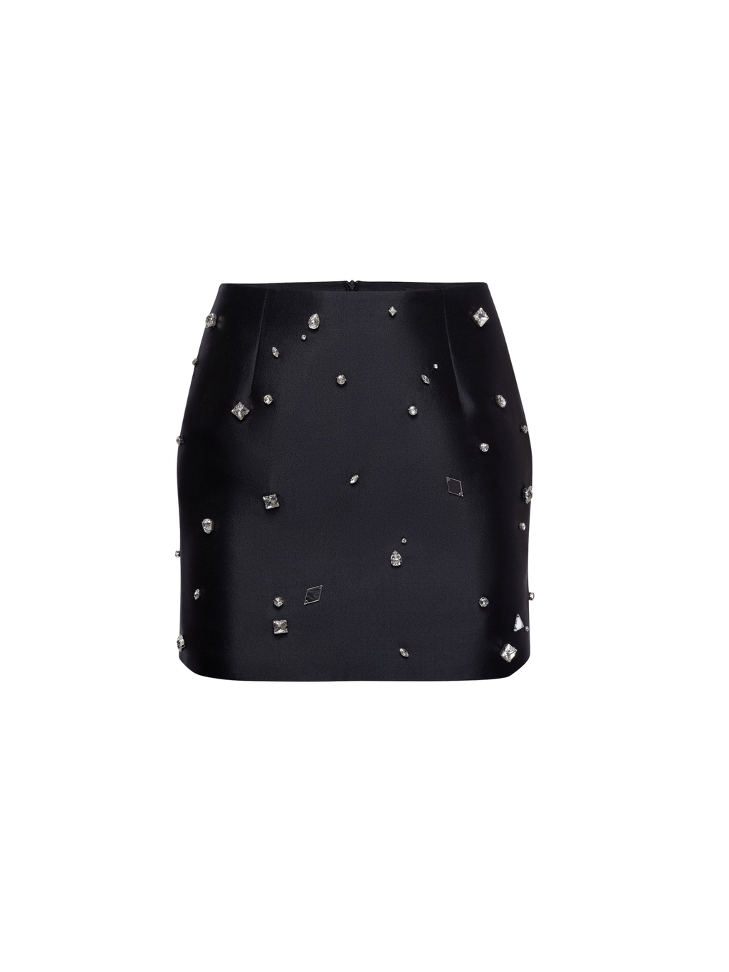 Crystal-Embellished Mini Skirt in Black
