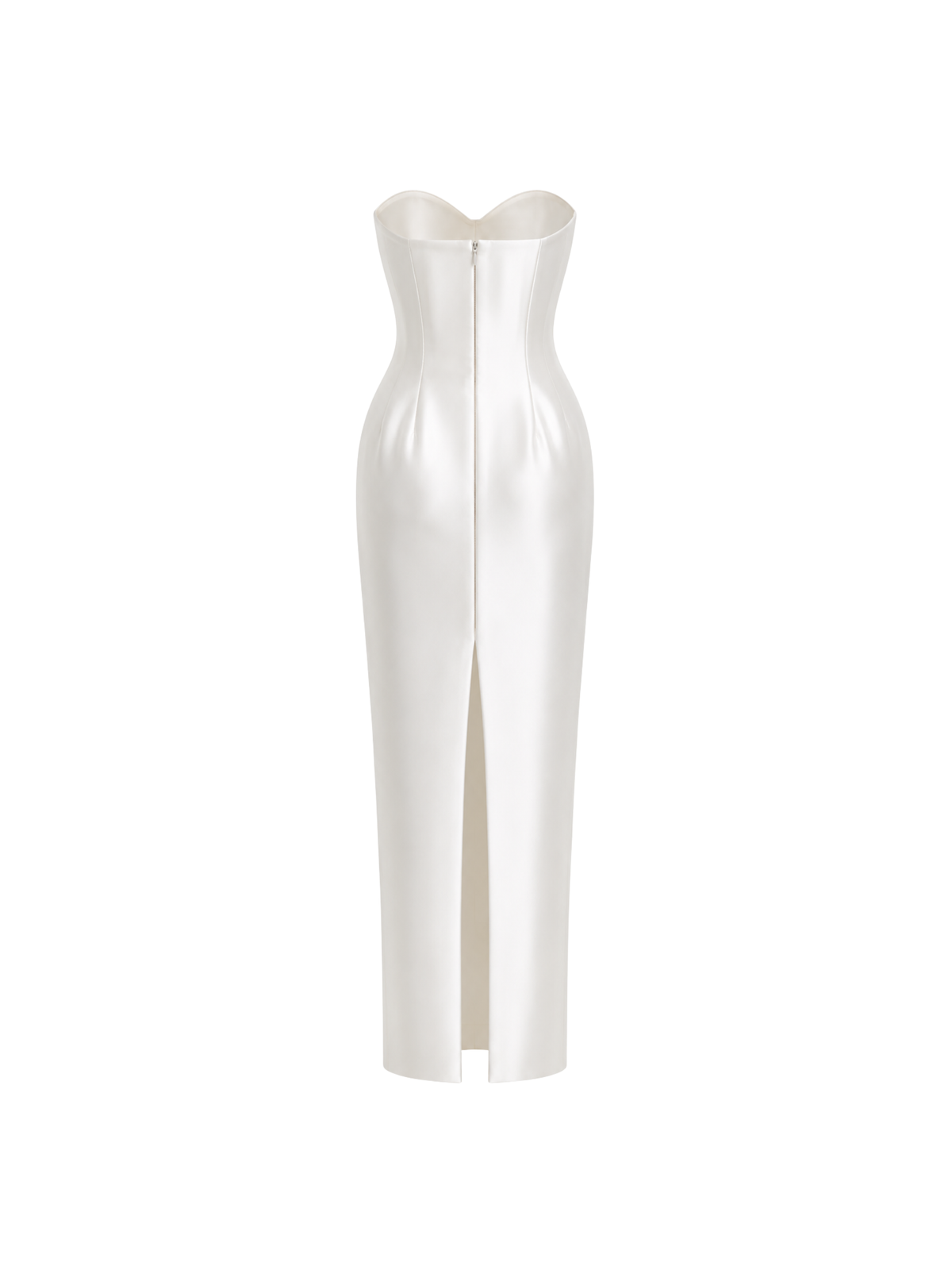 Sculpted Silk Wool Column Gown