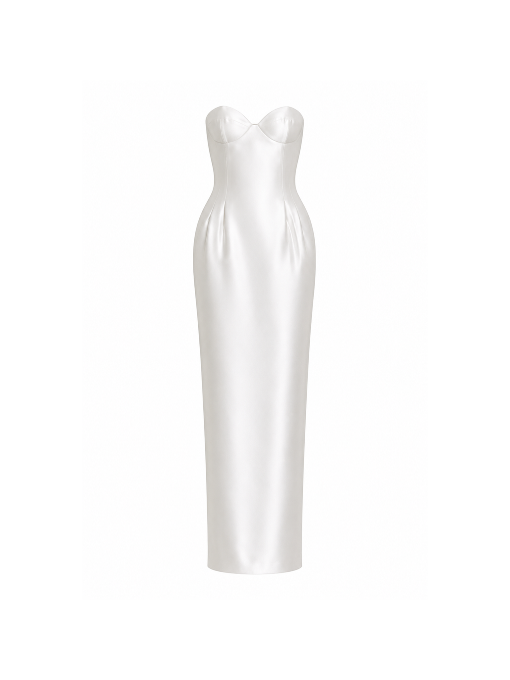 Sculpted Silk Wool Column Gown