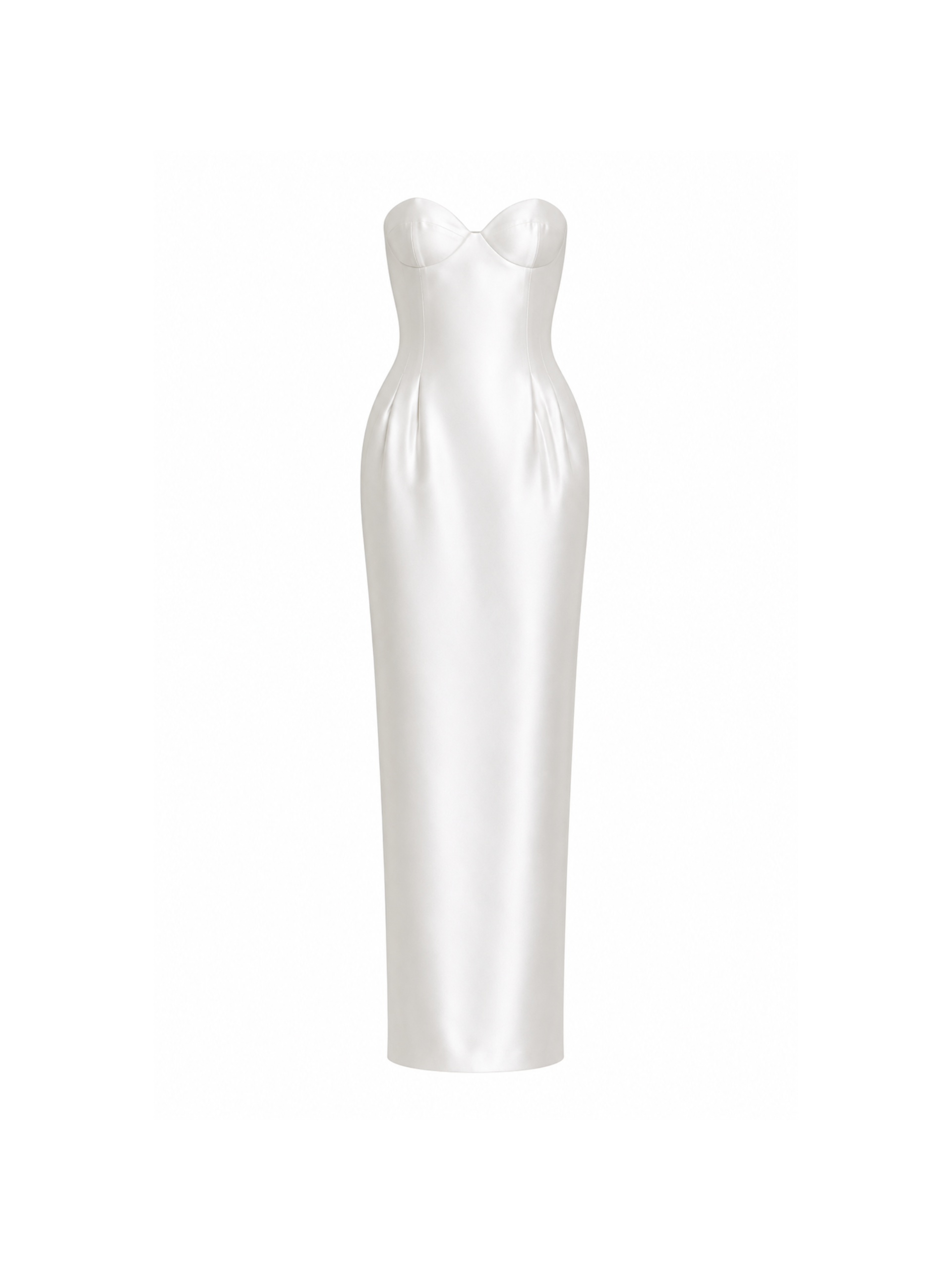 Sculpted Silk Wool Column Gown