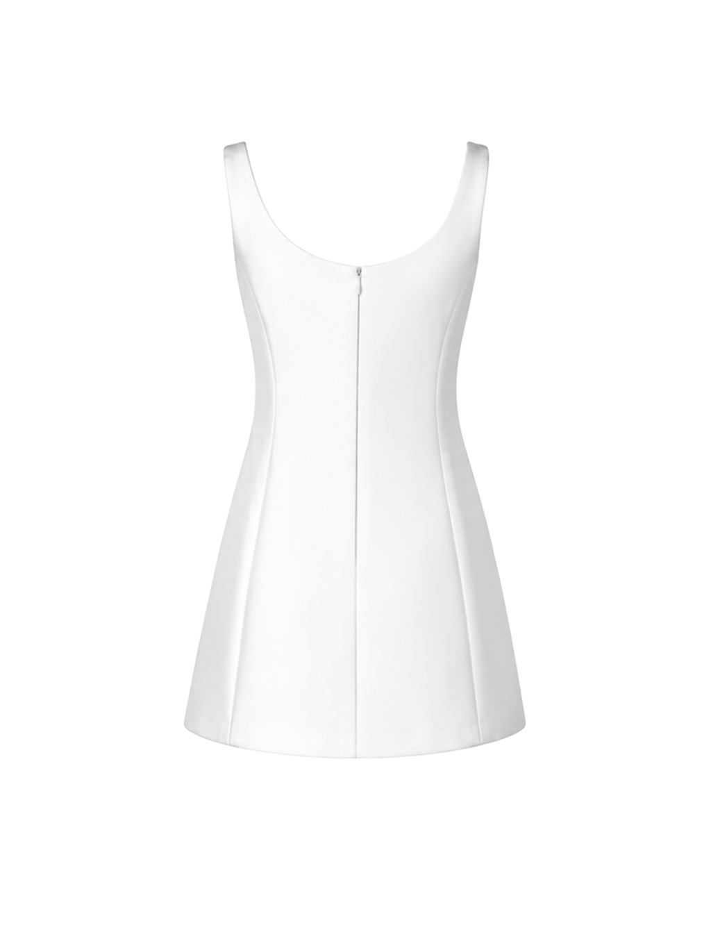 Scoop-Neck Silk-Wool Mini Dress
