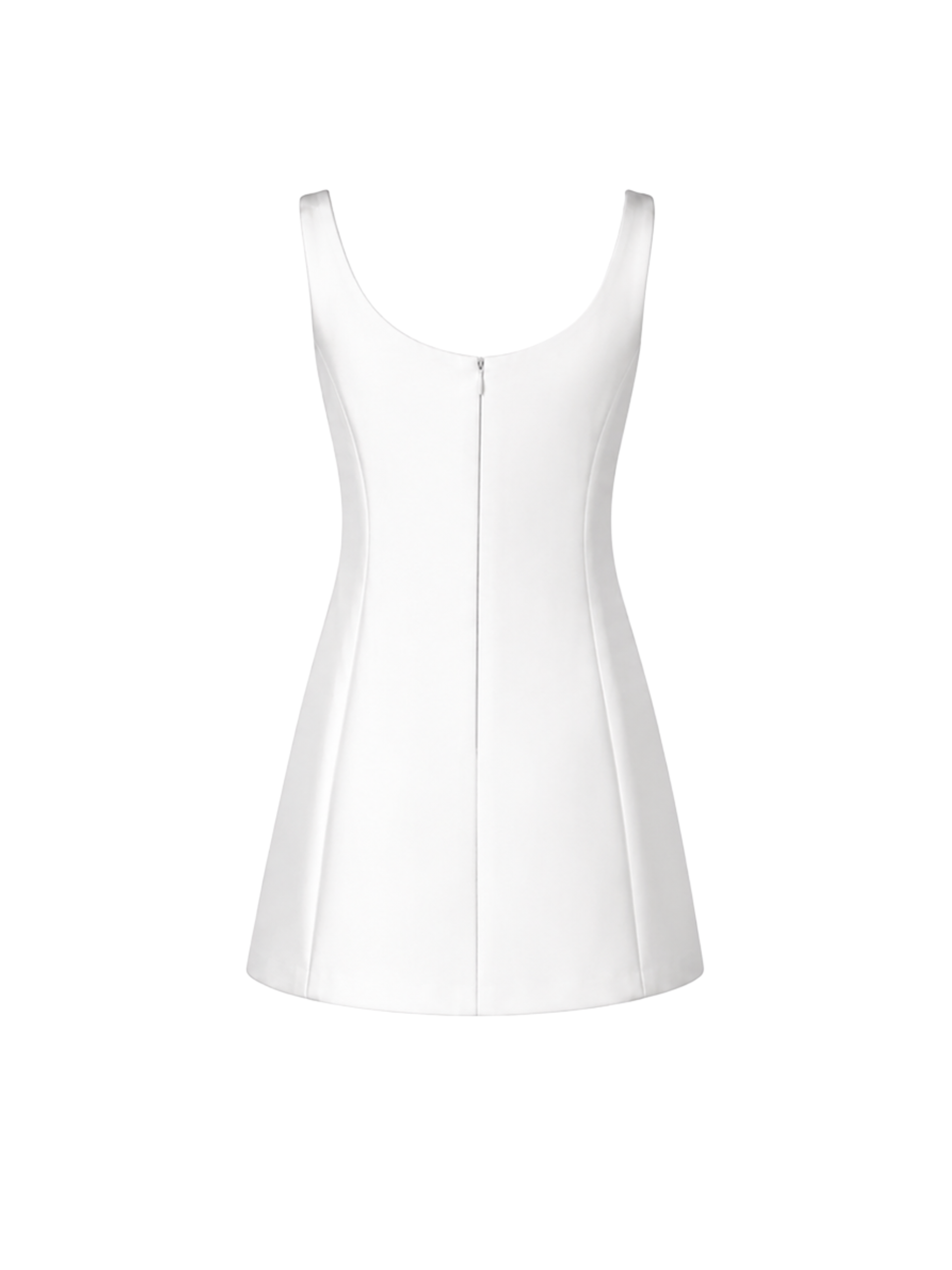 Scoop-Neck Silk-Wool Mini Dress