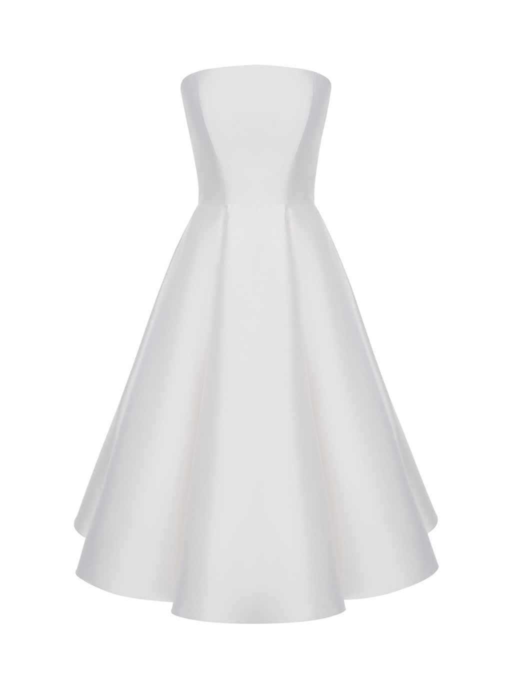 Strapless Silk and Wool Midi Dress