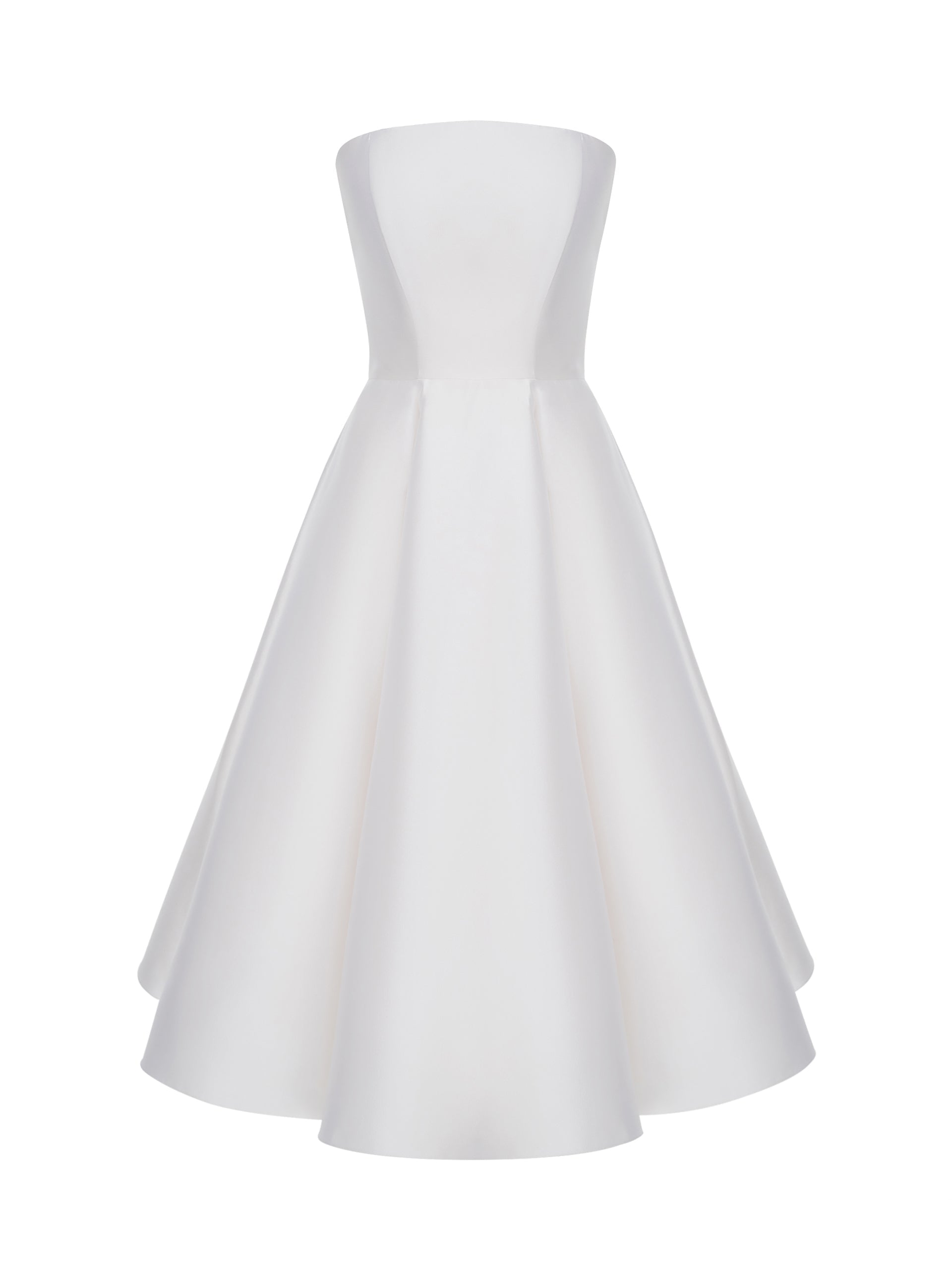 Strapless Silk and Wool Midi Dress